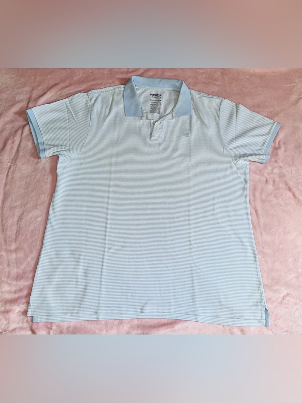 Old Navy Men’s Pale Blue Striped Polo